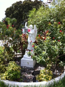 Statue of Archangel Michael in front area of Shrine