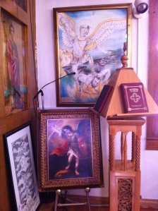 Two pictures of Archangel Michael donated to the shrine