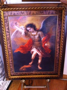 Closer view of painting of Archangel Michael