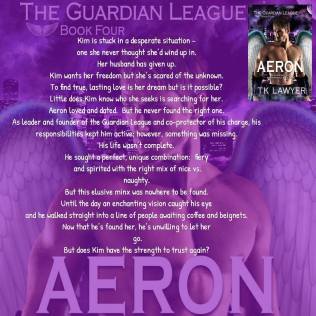 Aeron with Book Blurb- Purple Background